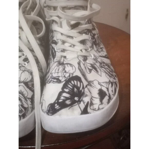 NOBULL | RARE HIGH TOP BUTTERFLY FLORAL CANVAS TRAINER UNISEX W13.5/M12 - Picture 9 of 13